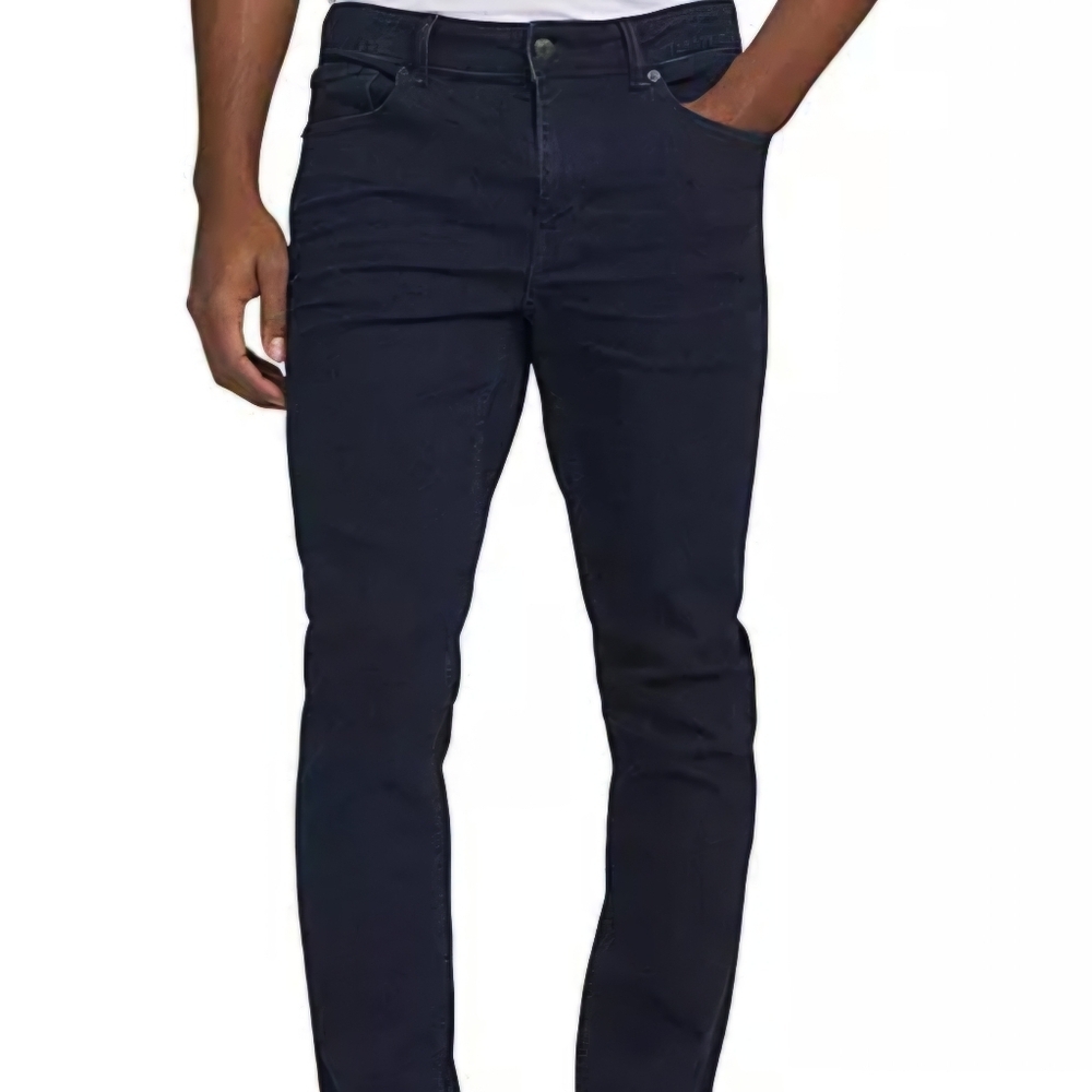NEW DKNY Bedford Men's Slim Fit Straight Leg Black Rinse Denim Jeans (36x32)